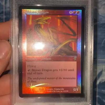 Shivan Dragon 7ed foil psa 7